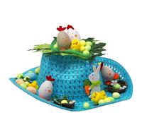 Blue Whale Gifts Boys Pre-Made Decorated Easter Cowboy Hat Bonnet - Chickens