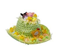 Blue Whale Gifts Boys Pre-Made Decorated Easter Cowboy Hat Bonnet - Cow & Pig