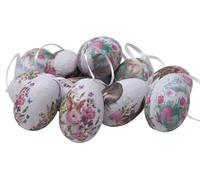 Blue Whale Gifts Decorative Hanging Easter Eggs with Bunny and Floral Prints - Set of 12