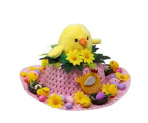 Blue Whale Gifts Girls Pre-Made Decorated Easter Hat Bonnet - Giant Chick