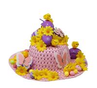 Blue Whale Gifts Girls Pre-Made Decorated Easter Hat Bonnet - Sunflower Eggs