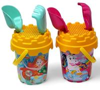 Blue Whale Gifts Kids Beach Bucket and Spades - Pink Mermaid and Unicorn Design - Set of 2