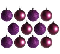 Blue Whale Gifts Rich Purple Christmas Tree Large 8cm Baubles Decorations (Set of 12)