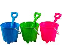 Blue Whale Gifts Sand Castle Round Bucket And Spade Beach Toys (Set of 3)