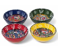 Blue Whale Gifts Turkish Ceramic Dipping Bowls - Hand Crafted Vibrant Dishes - Set of 4