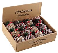 Blue Whale Gifts Woodland Pinecone Berry 8cm Christmas Tree Baubles Decorations (Set of 12)