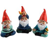 Blue Whale Gifts Yoga Meditating Novelty Gnomes Garden Ornaments 17cm Figurines - Set of 3