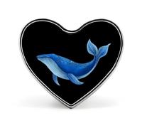 Blue Whale Heart Badge Pin Metal Reel Pins Memorial Brooch Button Lapel Pins for Backpack Wedding