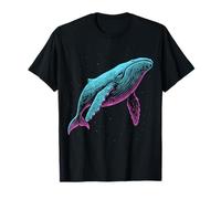 Blue Whale Illustration Colorful T-Shirt