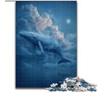 Blue Whale in The Clouds Jigsaw Puzzles for Adults 1000 Piece Puzzle, for Age 14+ Fun Games Fun Activities at Home, Birthday Gifts, Travel Gifts (size 26x38cm)
