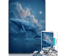Blue Whale in The Clouds JigsawPuzzle 1000 Pieces for Teenagers,Challenging Game And Family Play Wall Decoration Unique Birthday And Xmas Gifts 38x26cm