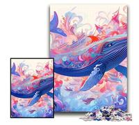 Blue Whale Jigsaw Puzzles for Adults, 1000 Piece Impossible Jigsaw Puzzles for Adults DIY Art Decor, Size 26x38cm