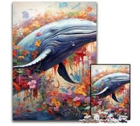 Blue Whale JigsawPuzzle 1000 Pieces for Adults Challenging Puzzles Challenging DIY Brain Teaser for Teenagers 50x75CM/19.68x29.52inch