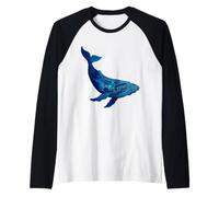 Blue Whale Marine Biology Animal Sea Ocean Humpback Whale Raglan Baseball Tee