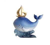 Blue Whale Ornament - Ocean Marine Life Decor, Modern Art Statue Gift for Women & Moms, Perfect for Birthdays, Valentine's Day & Nautical Home Decor