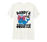 Blue Whale Pink Leopard Bow Daddy's Lil' Squirter Premium T-Shirt