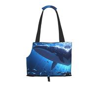 Blue Whale Printed pet Shoulder Bag - Foldable Design, Small cat and Dog Travel Bag