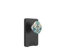 Blue Whale Rises Beneath a Swirling Sun and Patterned Waves PopSockets PopWallet for MagSafe