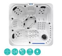 Blue Whale Spa Empire Beach 5 Person Hot Tub 112 Jets Balboa System Bluetooth Led Lights Installed Cover Steps Set