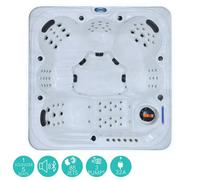 Blue Whale Spa Fisher Cove 6-Person Hot Tub With 85 Jets, Lounger, Bluetooth, Balboa System & Heater