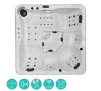Blue Whale Spa Noble Bay 5 Person Hot Tub - 54 Jets, 3 Seats & 2 Loungers, Bluetooth, Led Lights, Installed L200Xw200Cm