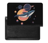 Blue Whale Spacees Planets Passport Holder Cover PU Leather Passport Wallet Organizer Protector Slim Travel Accessories