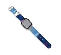Blue Whale Swimming Coral Reefs Ocean Silicone Watch Band Compatible with IWatch Series Ultra 1, 2, Series 9, 8, 7, 6, 5, 4, 3, 2, 1, SE
