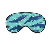 Blue Whales White Dot Soft Eye Mask Cover Effective Shading Blindfold Comfort Sleep Mask with Elastic Adjustable Strap