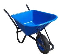 Blue Wheelbarrow - Plastic Wheelbarrow Professional Garden Barrow with Puncture Proof Wheel - TaskBarrow 110L