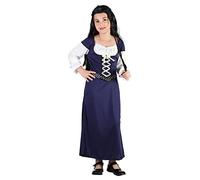 Blue, White, & Black Maid Marion Girl's Costume Set (Medium Size) - Perfect for Halloween, Themed Parties, Dress-Up, & Role-Play Halloween Halloween