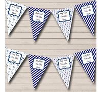 Blue White Boat Nautical Sailing Beach Seaside Themed Bunting Banner