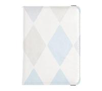 Blue White Buffalo Plaid Tartan Check Scotland Pattern Leather Passport and Vaccine Card Wallet Combo Travel Passport Wallet With Vaccination Card Slot Passport Holder for Travel Essential Waterproof,