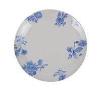 Blue & White Cottage Floral Melamine Plastic Dinner Plate - Outdoor Dining Reusable Dinnerware Gift Set - Dishwasher Safe & Break-Resistant