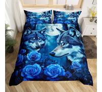 (Blue White, Double(No Comforter)) Girls Peacock Comforter Cover Exotic Birds Bohemian Double Bedding Set,Pink Flower Feather Ink Painting Duvet Cover Peacock Feather Printed Bedding