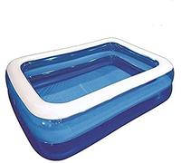 Blue & White Giant Rectangular Pool - 196 x 145 x 46cm (1 Pc) - Durable Family Size Inflatable Pool - Ideal For Summer Fun And Relaxation