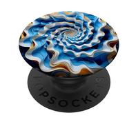 Blue White Gold Fibonacci Spiral Art PopSockets Adhesive PopGrip