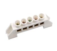 Blue White Green Bridge Design Zero Line 4-12 Pole Screw Brass Copper Grounding Strip Terminal Block Connector Earth And Neutral(Green,12P)