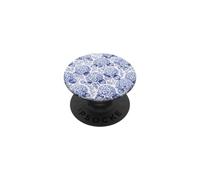 Blue White Hydrangea French Toile Botanical Floral Elegant PopSockets Adhesive PopGrip