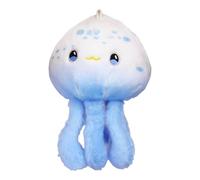 Blue White Jellyfish Plush Toy - Super SoftOcean Animal Stuffed Doll | -Themed Plush Keychain Gift For Kids & Lovers | Bedroom Decor, Birthday Present, Car & Home Decoration