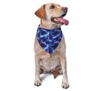 Blue White Lightning Print Dog Bandana, Adjustable Cute Cat Dogs Kerchief Triangle Bibs Scarf Handkerchief Accessories
