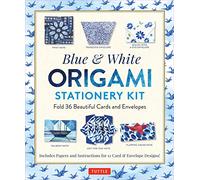 Blue & White Origami Stationery Kit: Fold 36 Beautiful Cards and Envelopes: Includes Papers and Instructions for 12 Different Designs: Fold 36 ... and Instructions for 12 Origami Note Projects