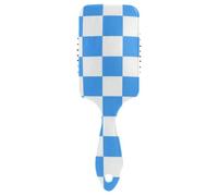 Blue White Plaids cute hair brush for men Designed massage brush for short hair with Ergonomic handle cepillos para cabello