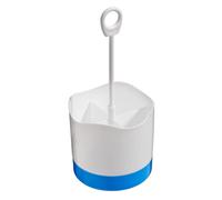 Blue & White Plastic Cutlery Caddy, White Cutlery Caddy with 4 Compartment, Cutlery Drainer with Hanging Loop