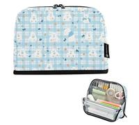 Blue White Polar Bears Pencil Case Box Large Capacity Stationery Organizer Simple for Nurse School estuche para Colores