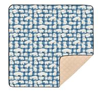 Blue White Polar Bears Soft Thick Baby Gym & Activity Mat for Indoor Outdoor Washable Activity Gym Mat for Baby Toddler Infant, 50'' x 50''