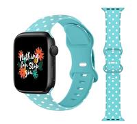 Blue White Polka Dot Bands Compatible with Apple Watch Band 38mm 40mm 41mm 42mm 44mm 45mm 46mm 49mm Soft Silicone Sport Strap Wristbands for iWatch Ultra 2, Ultra, Series 10 9 8 7 6 5 4 3 2 1 SE Women