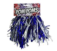 Blue & White Pom Pom, 1 Pair - Stylish Design, Perfect Accessory for Team Spirit Photos, Sports Events, Dancing, & Cheerleading Performances Halloween, World Book Day