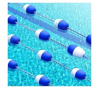 Blue & White Pool Lane Divider Floats - 45ft Safety Rope Kit for Swimming Pool Shallow & Deep Ends, Floating Barrier Line for Enhanced Pool Safety & Swim Lane Marking