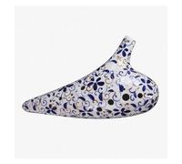 Blue White Porcelain Ocarina Musical Instruments Ocarina Professional Handmade Dolomite 12 Holes (Color : Bass C)