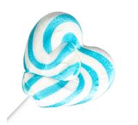 Blue & White Raspberry Love Heart Lollipops (6)